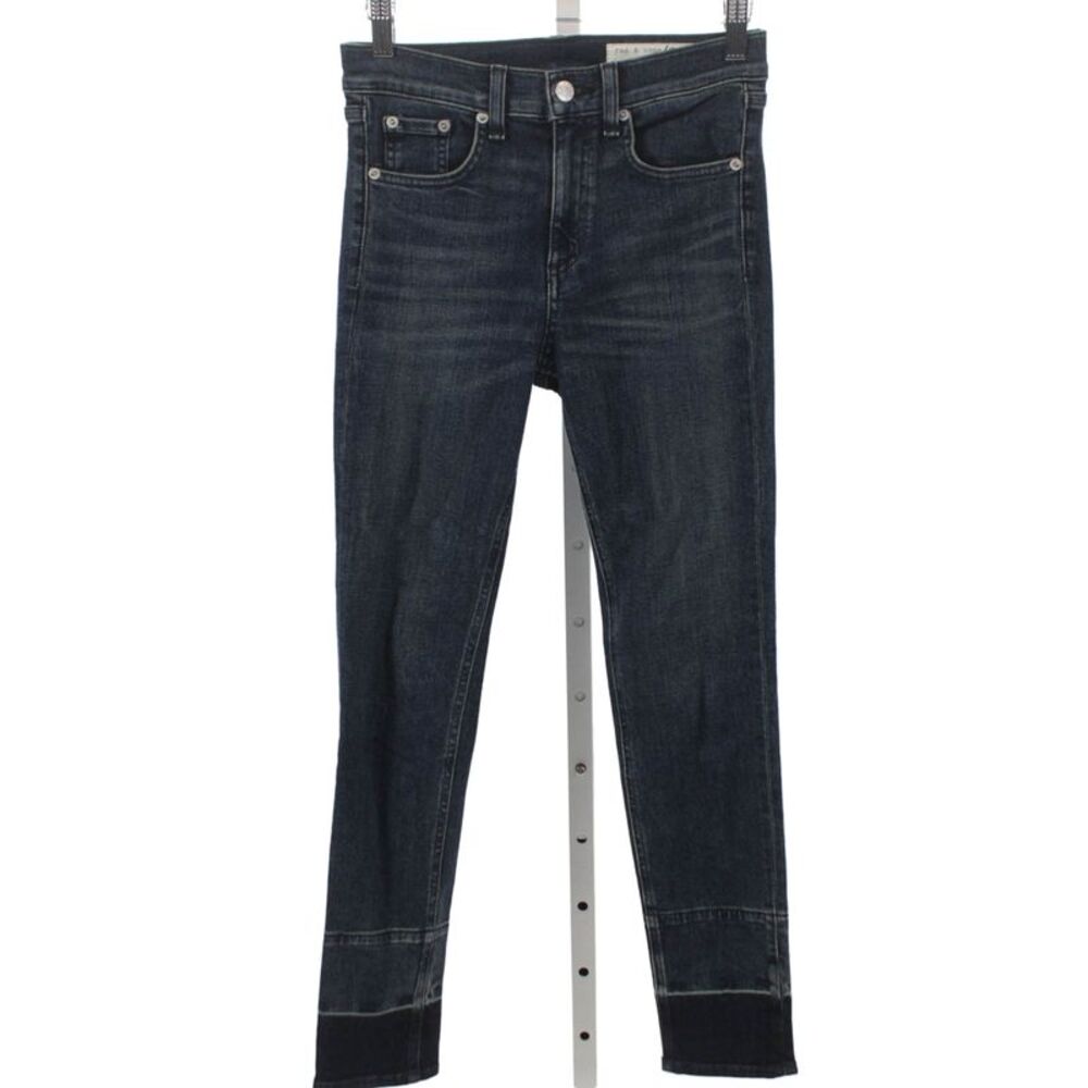 Rag & Bone Jean Women Skinny Jeans Blue Mid-Rise Button Size 24